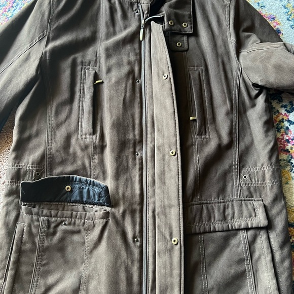 XL Walnut colored Johnston & Murphy Autumn/Winter Jacket w/removable collar. - Picture 2 of 15